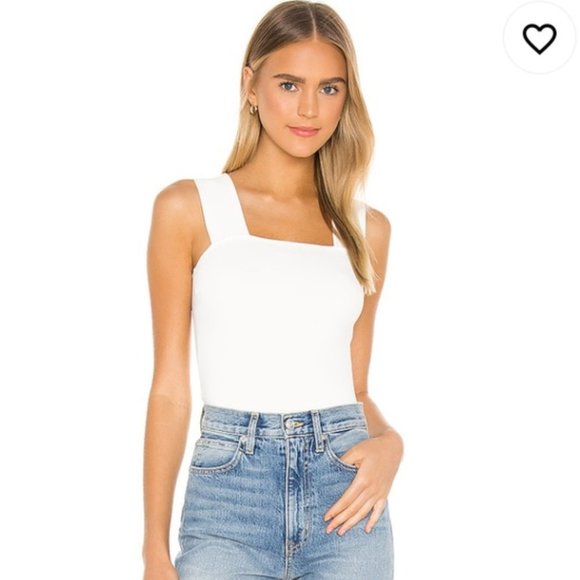 Alice + Olivia Classic Cropped Tank Rashida Square Neck Top - Picture 1 of 16